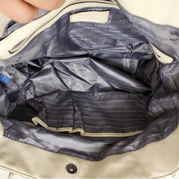 NW Simply Vera Wang Beige/Gray Faux Leather Snake Skin Tote Purse/Shoulder Bag - Picture 5 of 8